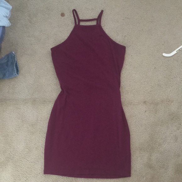 dark magenta tight dress - Picture 3 of 4